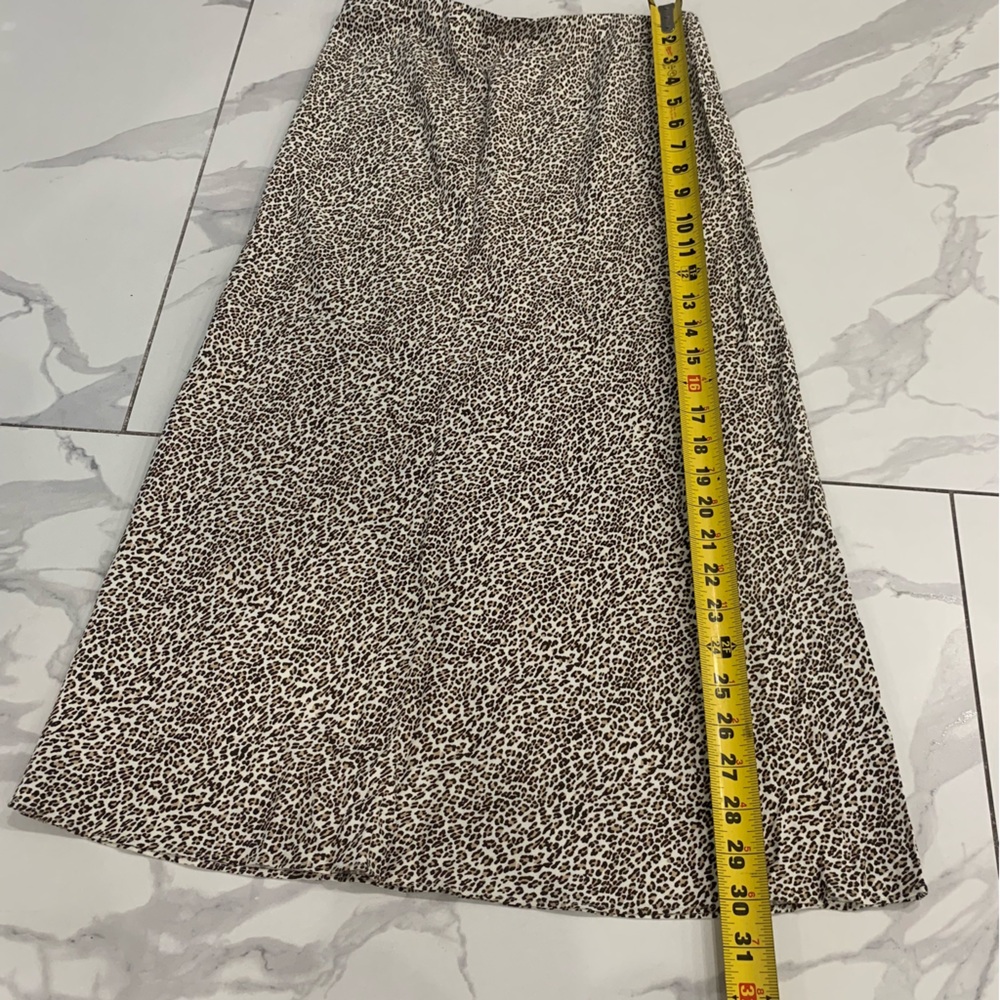 Jenni Kayne Skirt Sz XS MIDI Slip Leopard Black Brown A-line Fairy - Picture 5 of 8